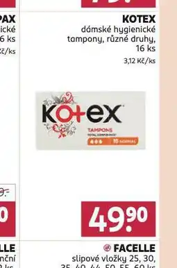 Rossmann Kotex dámské hygienické tampony nabídka