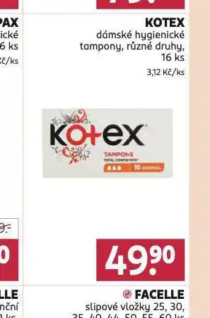 Rossmann Kotex dámské hygienické tampony nabídka