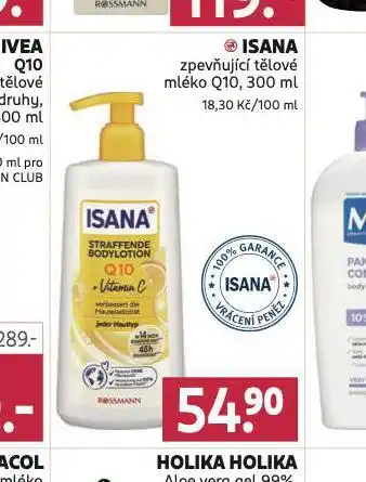 Rossmann Isana zpevňující tělové mléko q10 nabídka