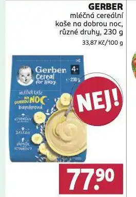 Rossmann Gerber mléčná cereální kaše nabídka