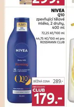 Rossmann Nivea q10 zpevňující tělové mléko nabídka