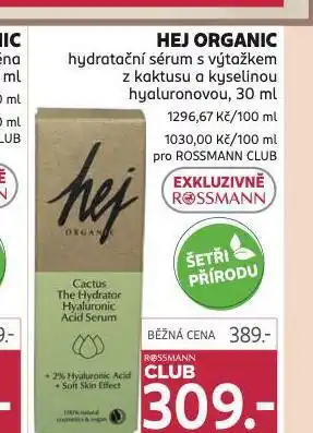 Rossmann Hej organic hydratačné sérum nabídka