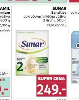 Rossmann Sunar sensitive 2 pokračovací koejnecké mléko nabídka