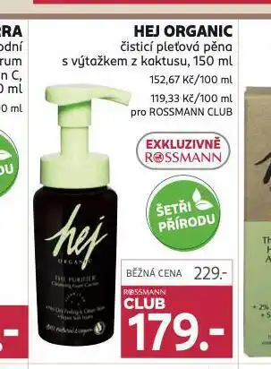 Rossmann Hej organic čistící pleťová pěna nabídka