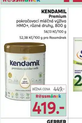 Rossmann Kendamil premium pokračovací mléčná výživa nabídka