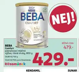 Rossmann Beba comfort pokračovací kojenecká výživa nabídka