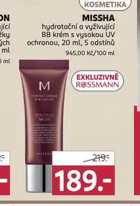 Rossmann Missha hydratační bb krém nabídka