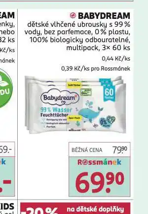 Rossmann Babydream dětské vlhčené ubrousky nabídka