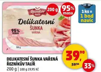 Penny Market DELIKATESNÍ ŠUNKA VAŘENÁ ŘEZNÍKŮV TALÍŘ, 200 g nabídka