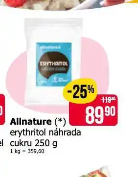 Teta Allnature erythritol náhrada cukru nabídka