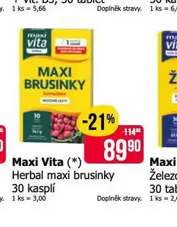 Teta Maxi vita herbal maxi brusinky nabídka