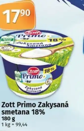 COOP TIP Zott Primo Zakysaná smetana 18% nabídka