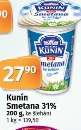 COOP TIP Kunín Smetana 31% nabídka