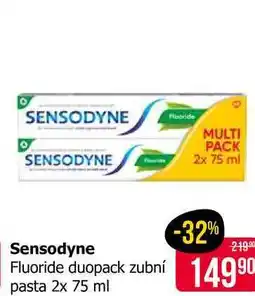 Teta Sensodyne Fluoride duopack zubní pasta 2x 75 ml nabídka