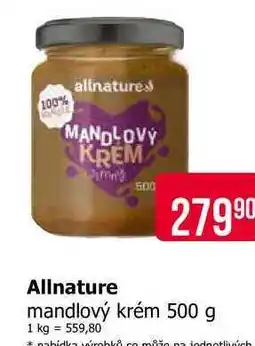 Teta Allnature mandlový krém 500 g nabídka