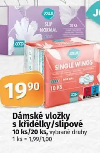 COOP TIP Dámské vložky s křidélky/slipové nabídka