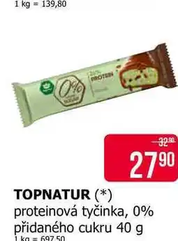 Teta TOPNATUR proteinová tyčinka, 0% přidaného cukru 40 g nabídka