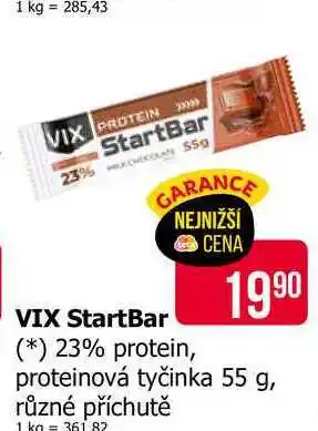 Teta VIX StartBar 23% protein, proteinová tyčinka 55 g, různé příchutě nabídka