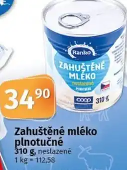 COOP TIP Zahuštěné mléko plnotučné nabídka