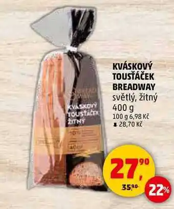 Penny Market KVÁSKOVÝ TOUSŤÁČEK BREADWAY světlý, 400 g nabídka