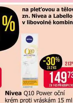 Teta Nivea Q10 Power oční krém proti vráskám 15 ml nabídka