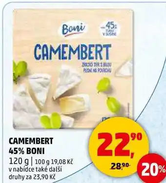 Penny Market CAMEMBERT 45% BONI, 120 g nabídka