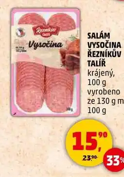 Penny Market SALÁM VYSOČINA ŘEZNÍKŮV TALÍŘ krájený, 100 g nabídka