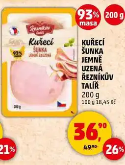 Penny Market KUŘECÍ ŠUNKA JEMNĚ UZENÁ ŘEZNÍKŮV TALÍŘ, 200 g nabídka