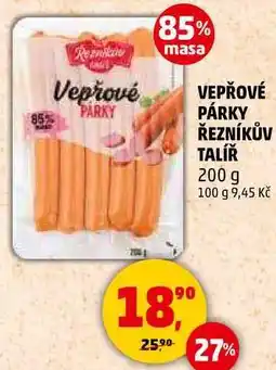 Penny Market VEPŘOVÉ PÁRKY ŘEZNÍKŮV TALÍŘ, 200 g nabídka