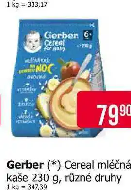 Teta Gerber Cereal mléčná kaše 230 g, různé druhy nabídka