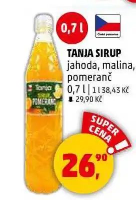 Penny Market TANJA SIRUP jahoda, 0,7 l nabídka