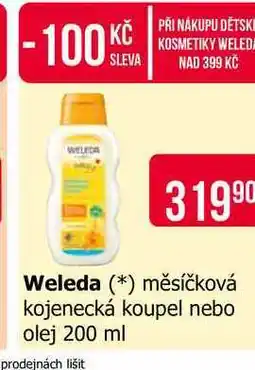 Teta Weleda měsíčková kojenecká koupel nebo olej 200 ml nabídka