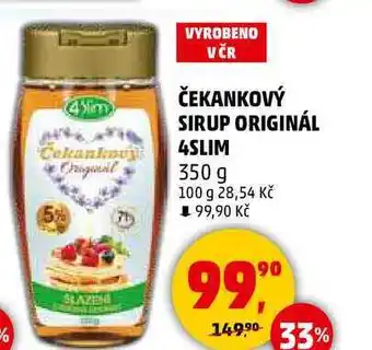 Penny Market ČEKANKOVÝ SIRUP ORIGINÁL 4SLIM, 350 g nabídka