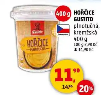 Penny Market HOŘČICE GUSTITO PLNOTOCNA, 400 g nabídka