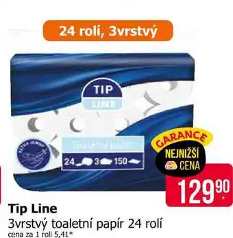 Teta Tip Line 3vrstvý toaletní papír 24 rolí nabídka