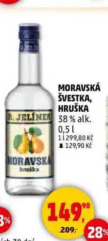 Penny Market MORAVSKÁ ŠVESTKA, HRUŠKA R.JELINE 38% alk., 0,5 l nabídka