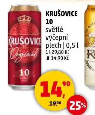 Penny Market KRUŠOVICE 10 světlé výčepní plech, 0,5 l nabídka