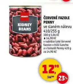 Penny Market ČERVENÉ FAZOLE PENNY ve slaném nálevu, 410/255 g nabídka