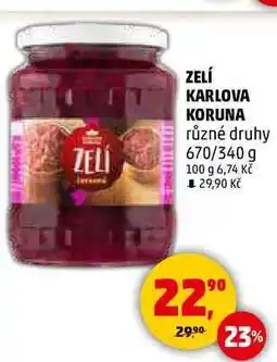 Penny Market ZELÍ KARLOVA KORUNA různé druhy, 670/340 g nabídka