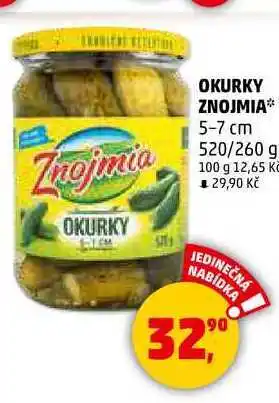 Penny Market OKURKY ZNOJMIA 5-7 cm, 520/260 g nabídka