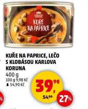 Penny Market KUŘE NA PAPRICE, LEČO S KLOBÁSOU KARLOVA KORUNA, 400 g nabídka