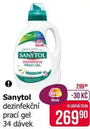 Teta Sanytol dezinfekční prací gel 34 dávek nabídka