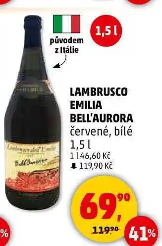 Penny Market LAMBRUSCO EMILIA BELL'AURORA červené, 1,5 l nabídka