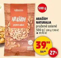 Penny Market ARAŠÍDY NATURALIA pražené solené, 500 g nabídka