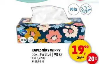 Penny Market KAPESNÍKY WIPPY box, 3vrstvé, 90 ks nabídka