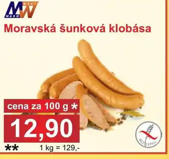 PLUS JIP Moravská šunková klobása nabídka