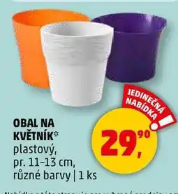 Penny Market OBAL NA KVĚTNÍK plastový, pr. 11-13 cm, různé barvy, 1 ks nabídka