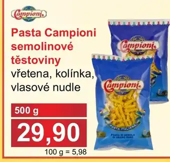 PLUS JIP Pasta Campioni semolinové těstoviny nabídka