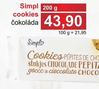 PLUS JIP Simpl cookies čokoláda nabídka