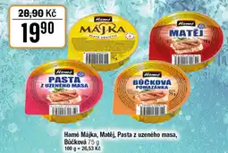 TEMPO Hamé Májka, Matěj, Pasta z uzeného masa, Bůčková nabídka